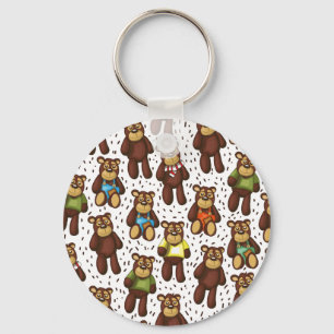 Knuffelbare teddybeer sleutelhanger