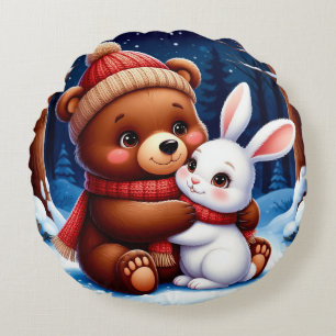 Knuffelbeer met Konijn Rond Kussen