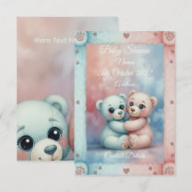 Knuffelbeertje Baby Shower Uitnodiging