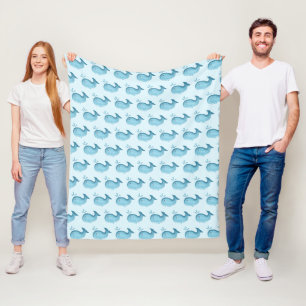 Knuffeldeken met cute baby walvis fleece deken