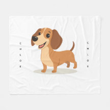 Knuffeldeken voor Cute Dachshund – Geïllustreerde