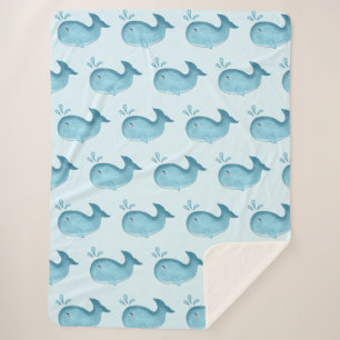 Knuffeldekentje met walvis voor baby sherpa deken