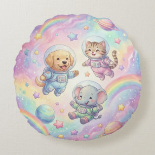 Knuffeldier Astronauten Sterrenstelsel Ronde Worpk Rond Kussen