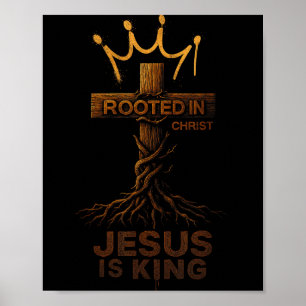 Knuffeldoek Jezus Is Koning Gewortelde Christelijk Poster