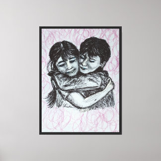 Knuffelen  canvas afdruk