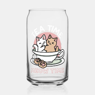 Knuffelen Katten in een kopje - Schattige theetijd Blikvorm Glas