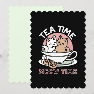 Knuffelen Katten in een kopje - Schattige theetijd Kaart