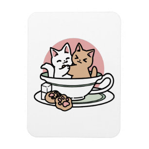 Knuffelen Katten in een kopje - Schattige theetijd Magneet