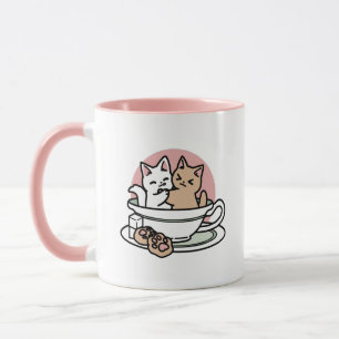 Knuffelen Katten in een kopje - Schattige theetijd Mok