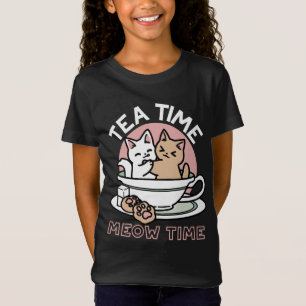 Knuffelen Katten in een kopje - Schattige theetijd T-shirt