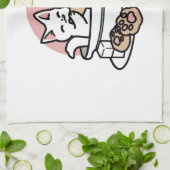 Knuffelen Katten in een kopje - Schattige theetijd Theedoek (Gevouwen)