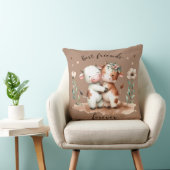 Knuffelende Bloem Schattige Koe BFF Kunst Kussen (Stoel)