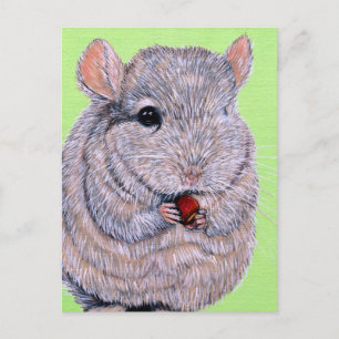 Knuffelende knagende chinchilla-schilderij briefkaart