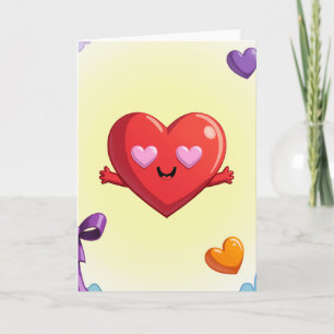 Knuffelende Liefdeskaart met Hart Kaart
