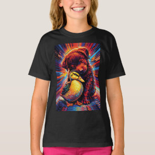 Knuffelende Puppies en Eendjes Pop Art T-shirt