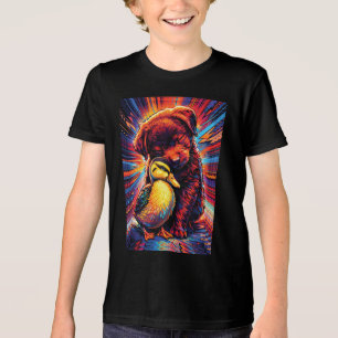 Knuffelende Puppies en Eendjes Pop Art Tri-Blend Shirt