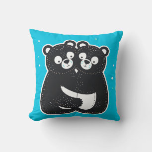 🐻🖤 Knuffelende Zwarte Beren Zachte Decoratie Cad Kussen