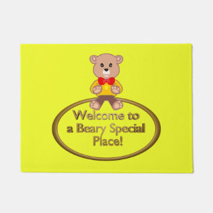 Knuffelgele popcorn anime Teddy Bear Deur Mat