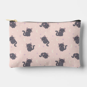 Knuffelgrijze kat roze ritssluitingszakje etui