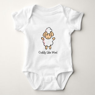 Knuffelig Als Wol, Mooie Schaapjes voor Baby Meisj Romper