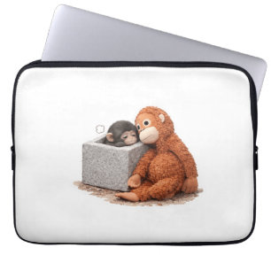 Knuffelig Apen Kussentje Laptop Hoes Cozy Esthetis