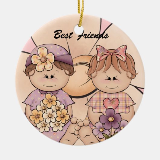 Knuffelig Baby Beste Vrienden Ornament (Voorkant)