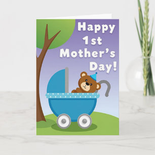 Knuffelig eerste moedersdag scène kaart