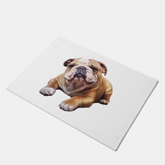 Knuffelig Engels Bulldog Cub - Zoete gerimpelde pu Deurmat (Schuin)