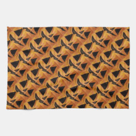 Knuffelig gekantelde glimlach Jack-O-Lantern keuke Theedoek