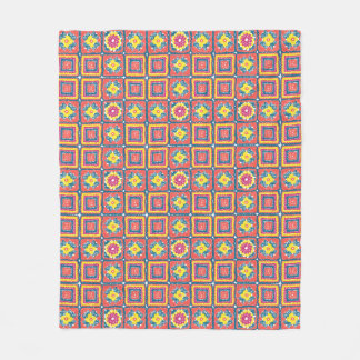 Knuffelig Moderne Retro Koraal Granny Square Fleec Fleece Deken