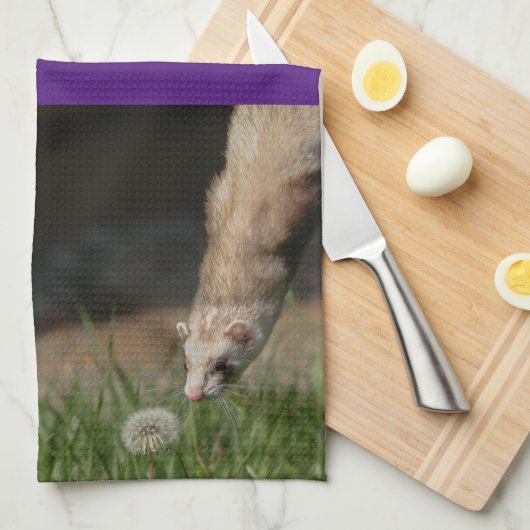 Knuffelig Schattige Ferret Weasel keukenhanddoeken (Quarter Fold)