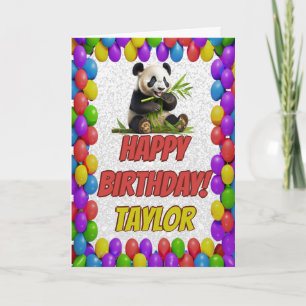 Knuffelig Schattige Panda Beer Groet Happy Birthda Kaart