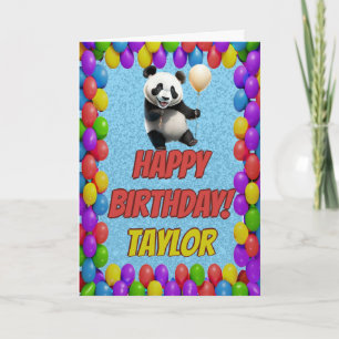 Knuffelig Schattige Panda Beer Groet Happy Birthda Kaart