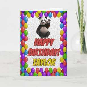 Knuffelig Schattige Panda Beer Groet Happy Birthda Kaart