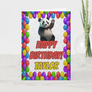 Knuffelig Schattige Panda Beer Groet Happy Birthda Kaart