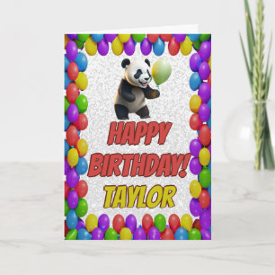 Knuffelig Schattige Panda Beer Groet Happy Birthda Kaart