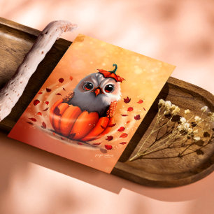 Knuffelig wild leven van een uil: herfstbos perfect poster