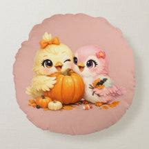 Knuffelige afgeronde Halloween vogel vriend pompoe