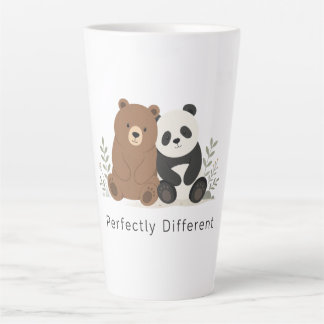 Knuffelige Beer & Panda Neurodiversiteit Inclusie Latte Mok