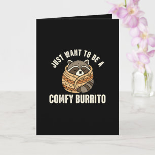 Knuffelige Burrito Wasbeer Verjaardagskaart Kaart