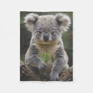 Knuffelige Fluffy Baby Koala Portret Fleece Deken