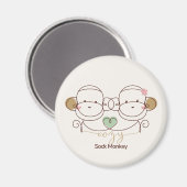 Knuffelige Sock Monkey Magneet (Voorkant / Achterkant)