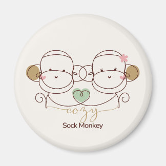 Knuffelige Sock Monkey Magneet