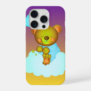 Knuffelige teddybeer met ballon telefoonhoesje iPhone 15 pro hoesje