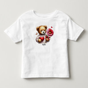 Knuffelige Teddybeer Naam Valentijnsdag Kinder Shirts