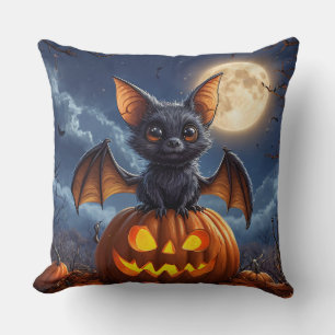 🦇🎃 Knuffelige Vleermuis Pompoen Halloween Sfeerv Kussen