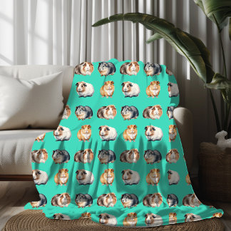 Knuffelige Waterverf Cavia Deken