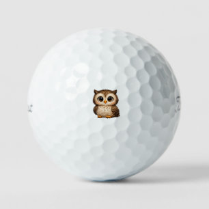 Knuffelige Zachte Uil Grote Ogen Cartoon Digitale Golfballen