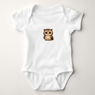 Knuffelige Zachte Uil Grote Ogen Cartoon Digitale Romper