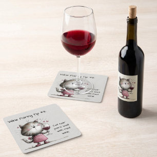 Knuffelkat Met Wijnglas Onderzetter
